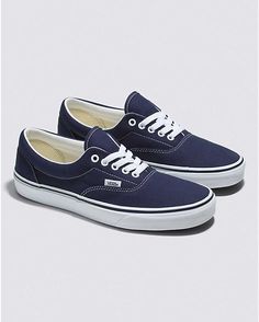 Vans | Era Navy Classics Shoe Navy Sporty Skate Shoes With Rubber Sole, Classic Navy Sneakers For Streetwear, Navy Skate Shoes With Rubber Sole For Sports, Sporty Navy Canvas Shoes For Streetwear, Sporty Navy Canvas Shoes With Vulcanized Sole, Navy Sporty Canvas Shoes With Vulcanized Sole, Sporty Navy Sneakers For Skateboarding, Classic Blue Skate Shoes With Rubber Sole, Classic Vulcanized Sole Canvas Shoes For Skateboarding