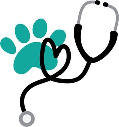 a stethoscope with a dog's paw in the shape of a heart