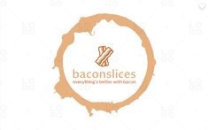 the logo for baconsices is shown in orange and brown ink on a white background