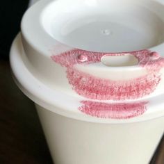 a cup that has some lipstick on it