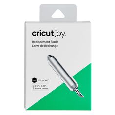 the cricut joy ballpoint pen is packaged in a white package with green trim