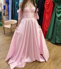 Pink Prom Dress With Bow, Pink Grad Dresses, Pink Graduation Dress, Pink Graduation, Prom Dress Pink, Prom 2024, Pink Evening Dress, Garden Party Dress, Pink Prom