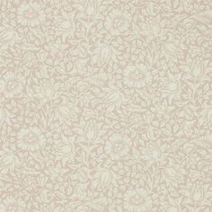 a beige and white wallpaper with leaves on it