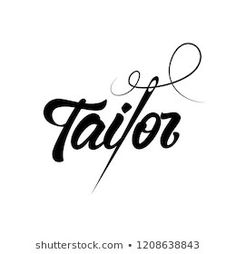 the word tailor written in cursive black ink on a white background with an arrow