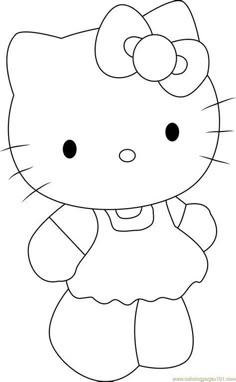 the hello kitty coloring page is shown