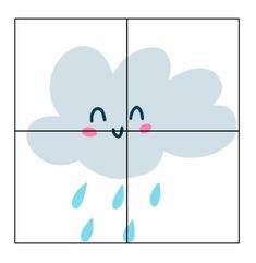 a cartoon cloud with rain coming out of it's mouth, and the cross section is