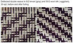 two pictures with different patterns on them, one is purple and the other is white