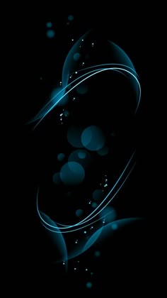 the letter c is made up of blue circles and lines on a black background with bubbles