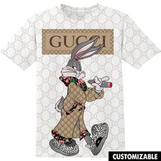 a t - shirt with the image of a rabbit on it