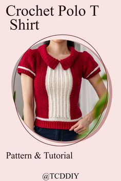 the crochet polo t shirt pattern is shown