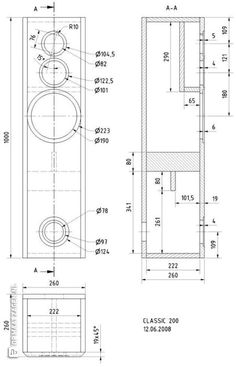 an architectural drawing of a sink and its measurements