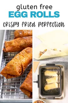 egg rolls crispy fried in an air fryer, and then topped with cheese