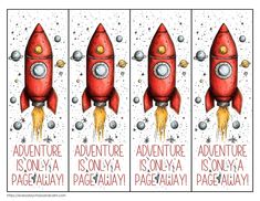 three red rockets with the words adventure, isongka, and pagadiaya written on them