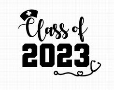 the class of 202 is printed on a piece of paper with scissors and a stencil