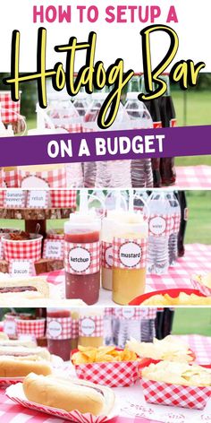 how to setup a hot dog bar on a budget - free table for an outdoor party