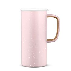 pink satin Cute Travel Mug, Ceramic Travel Mug With Lid, Insulated Tumbler With Handle, Insulated Travel Mug, Slider Design, Carbonated Drinks, Gloss Paint, Easy Travel, Stainless Steel Travel Mug