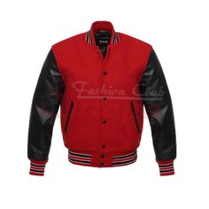 Men's Red and Black Letterman Jacket Varsity Men Varsity Jacket, Biker Denim, Varsity Letterman Jackets, Cheap Jacket, Baseball Varsity Jacket, Leather Sleeves, Leather Jacket Outfits, Letterman Jacket, Outdoor Jacket