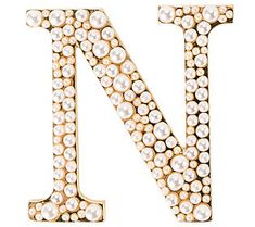 the letter n is made up of pearls