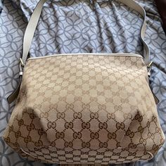 Vintage Gucci Bag Like New Crossbody Authentic Tags Authentic Product Number - 388930 527066 Outside Zipper Inside Zipper, 2 Inside Pockets Gucci Beige Crossbody Satchel, Gucci Beige Top Handle Bag, Beige Gucci Top Handle Bag, Gucci Shoulder Bag With Detachable Strap In Monogram Canvas, Gucci Monogram Canvas Shoulder Bag With Detachable Strap, Beige Gucci Bag With Detachable Strap, Gucci Beige Bag With Detachable Strap, Gucci Bag With Adjustable Strap For Shopping, Gucci Monogram Canvas Crossbody Shoulder Bag