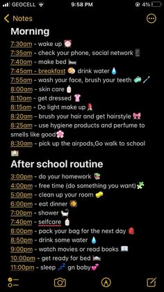 Life Style Routine, How To Increase Word Count, Healthy Life Style Routine, School Day Routine, School Night Routine, Easy Morning Routine, Morning Routines List, Night Routines, School Routine For Teens