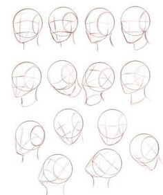 a bunch of different types of heads drawn in pencil on a white paper with the words how to draw head