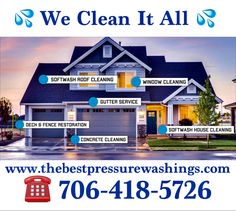 We clean it all picture showing services we offer. Window Cleaning Services, Washing Windows