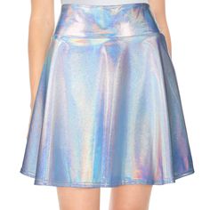 PRICES MAY VARY. Stylish and Eye Catching: the metallic skirt for women features metallic surfaces, adopting flared pleated dress, bright and eye catching, easy to make you stand out, the flared hem gently swing with the foot, show women's gentle charm, and there is a slight flash at close range, to show your personality and charm Comfortable Wearing Experience: metallic mini skirt is mainly made of polyester and spandex, with milk silk patent leather fabric texture, breathable and comfortable, Disco Skirt, Cosplay For Halloween, Alien Cosplay, Glitters Skirt, Rave Costumes, Mini Skater Skirt, Festival Costumes, Metallic Skirt, Milk Silk