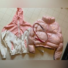 Both Coats Never Worn Just Been Taking Up Space In My Closet. Time To Rotate. The Belt Has Been Used Pictures For Reference But It’s Still In Good Condition. The Belt Is Hot Pink. The Coats Are Both Light Pink. Coats Are Both Smalls Guess Pink Coat, Pink Coats, Taking Up Space, Pink Coat, Pink Ladies, Light Pink, Hot Pink, Puffer, Jackets & Coats