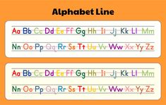 an alphabet line with the letters in different colors and font patterns on each one side