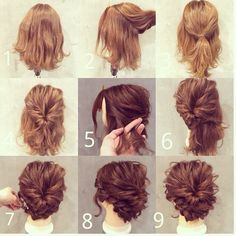 Short hair styling Victorian Hairstyles, Hair Arrange, Hair Images, Short Hairstyle, Hair Updo, Diy Hair