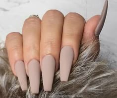 Coffin Nails Long, Brown Nails, Acrylic Nails Coffin