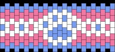 an image of a cross stitch pattern with blue, pink and white squares on it