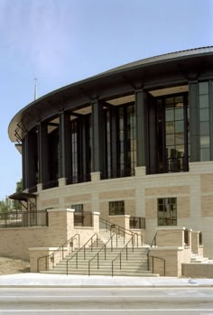 a large building with stairs leading up to it