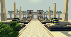 Egypt Minecraft Builds, Minecraft Egyptian Statues, Minecraft Entrance Ideas, Minecraft Entrance, Minecraft Pinterest