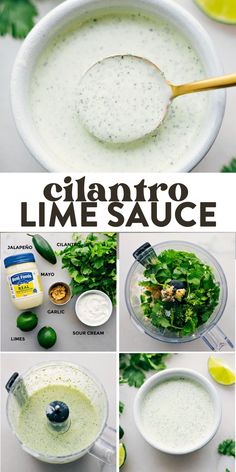 the ingredients to make cilantro lime sauce