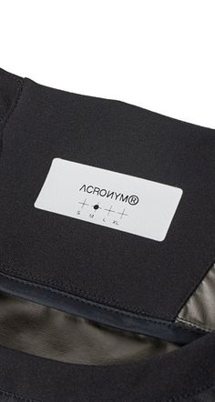 the label is on an item that appears to be made from fabric and metal material