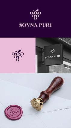 Logo design, color palette and brand identity design for wine tasting professional "Sovna Puri" Wine Bar Branding Design, Wine Bar Logo Design, Wine Fonts Typography, Wine Palette, Logo Tim, Winery Branding Design