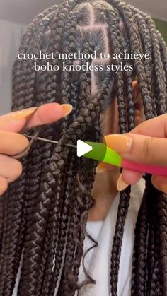 Knotless Styles, Box Braids Tutorial, Boho Braided Hairstyles, Braids Knotless, Boho Knotless, Women Braids, Bohemian Braids, Box Braids Hairstyles For Black Women