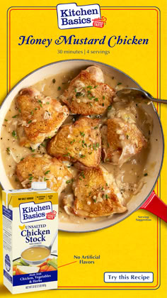 the cover of kitchen basics honey and mustard chicken advertises it as an artisan product