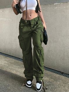 Y2k Cargo Pants, Fashion Baggy, Women Long Cardigan, Fashion 90s, Pants Baggy, Streetwear Jeans