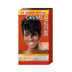 CREME OF NATURE EXOTIC SHINE COLOUR WITH ARGAN OIL FROM MOROCCO 1.0 INTENSE BLACK Long Lasting Hair Color, Gray Coverage, Golden Blonde, Permanent Hair Color, Color Tones, Honey Blonde, Warm Brown