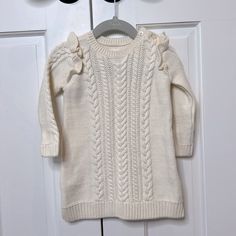 Nwt Baby Girl Gap Size 6-12m Cream Knit Sweater Dress. Pairs Perfectly With Tights And A Cute Pair Of Booties! Nwt. Never Worn. No Rips. No Stains. Smoke Feee Home. Cream Knit Sweater, Gap Dress, Knit Sweater Dress, Kids' Dresses, Knit Sweater, Gap, Sweater Dress, Colorful Dresses, Tights