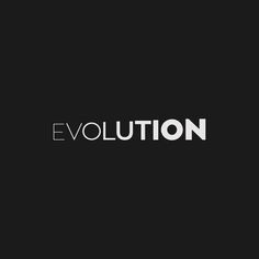 the word evolution written in black and white on a dark background with an arrow pointing to it