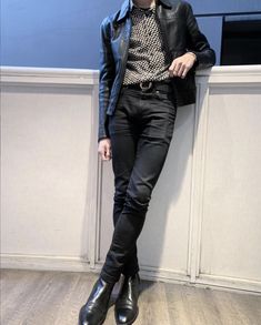 yep, that's hedi slimane alright™ : malefashion Eternal Darkness, Formal Look, Hedi Slimane, Men's Leather Jacket, 가을 패션, Edgy Outfits, Character Outfits