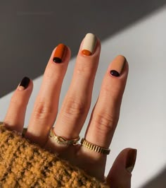 Natural Fake Nails, Abstract Nail, Brown Nails Design, Simple Fall Nails, Nails Ombre, Fall Manicure, Blush Nails, Thanksgiving Nails, Short Nail Designs