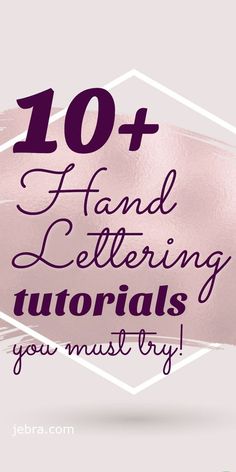 the text reads 10 hand lettering tutors you must try in this postcard design