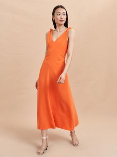 Chrissy Dress | La Ligne NYC Jessica Hart, Tropical Orange, Chelsea Girls, A Breath Of Fresh Air, Breath Of Fresh Air, Turtle Neck Dress, Mid Dresses, Midi Maxi Dress, Mid Length Dresses