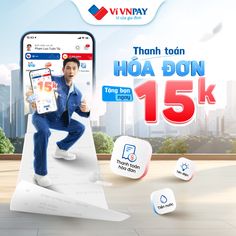 an advertisement with a man running in the air and text that reads, than ton hoa don 15k