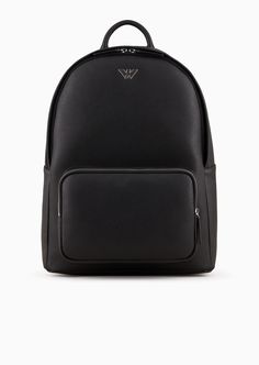 Shop EMPORIO ARMANI ASV round backpack in regenerated Saffiano leather with eagle plate for Man at the official store and browse the Backpacks collection. Concept Clothing, Perforated Metal, Eagle Logo, Water Conservation, Armani Men, Emporio Armani, Tech Accessories, Official Store, Real Leather