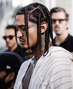 Full Head Box Braids Men, Thick Braids Men, Hispanic Braids Men, Box Braids For Men With Long Hair, Jordan Clarkson Braids, Boys Plaits Hairstyles, Two Strand Twist Men Fade, Men Box Braids Hairstyles, Braids For Men With Long Hair